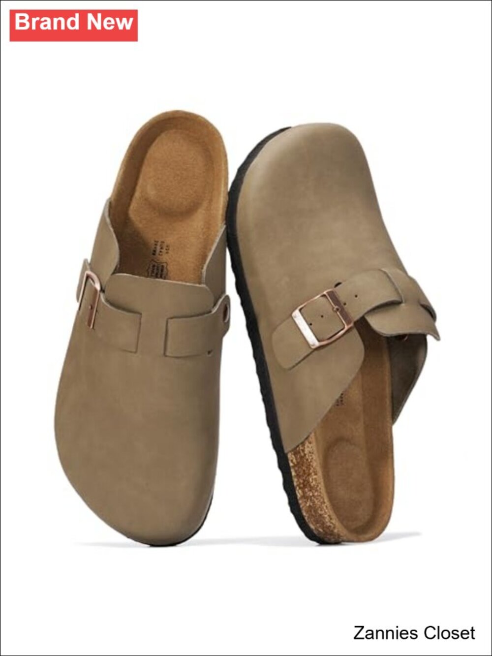 ✨ Project Cloud Full Grain Genuine Leather Clogs Mules Men Slip On Cork Footbed